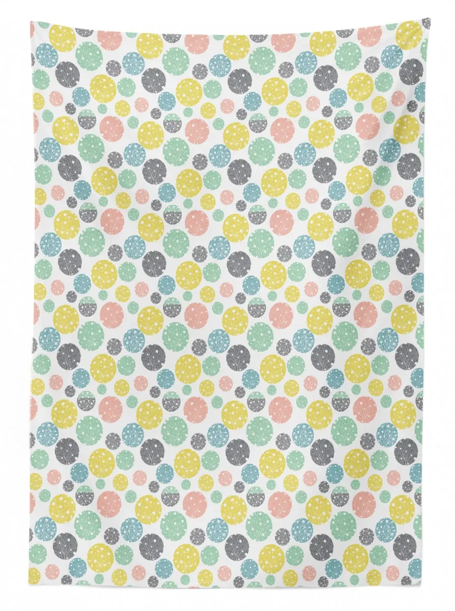 floral branch rounds art 3d printed tablecloth table decor 4812