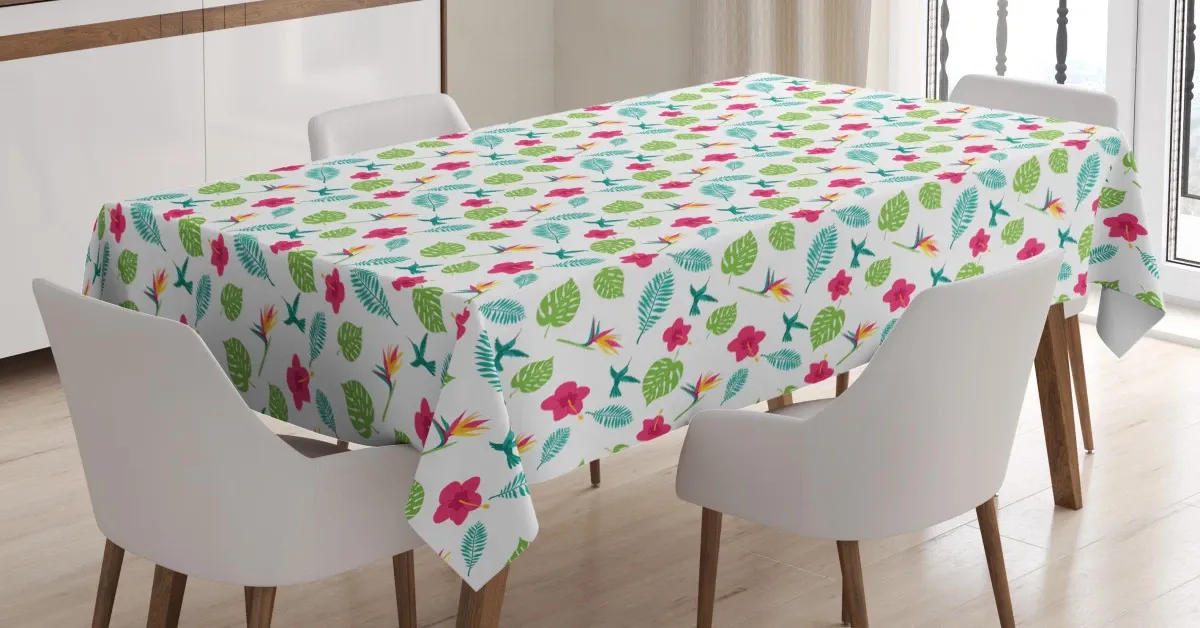 Floral Concept Monstera Fern 3D Printed Tablecloth Table Decor floral concept monstera fern 3d printed tablecloth table decor 8293
