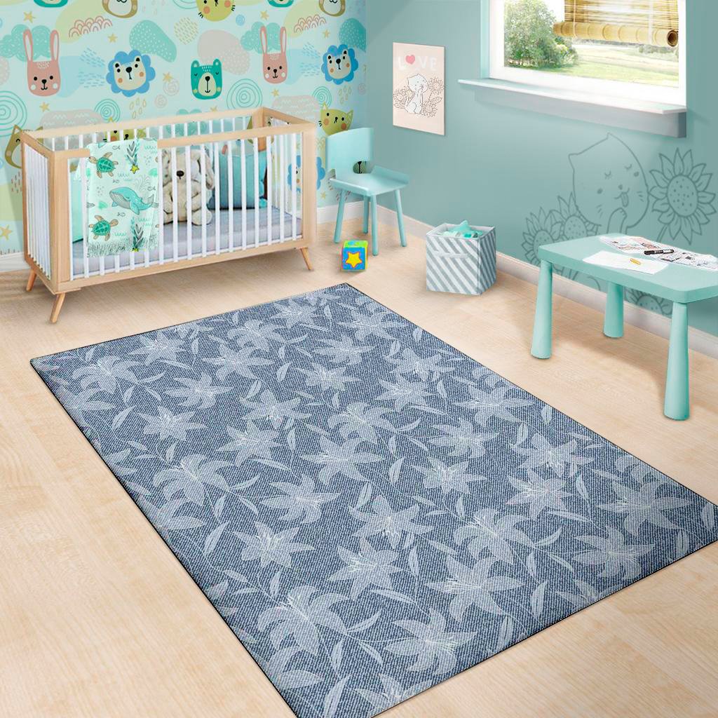 floral denim jeans pattern print area rug floor decor 8621