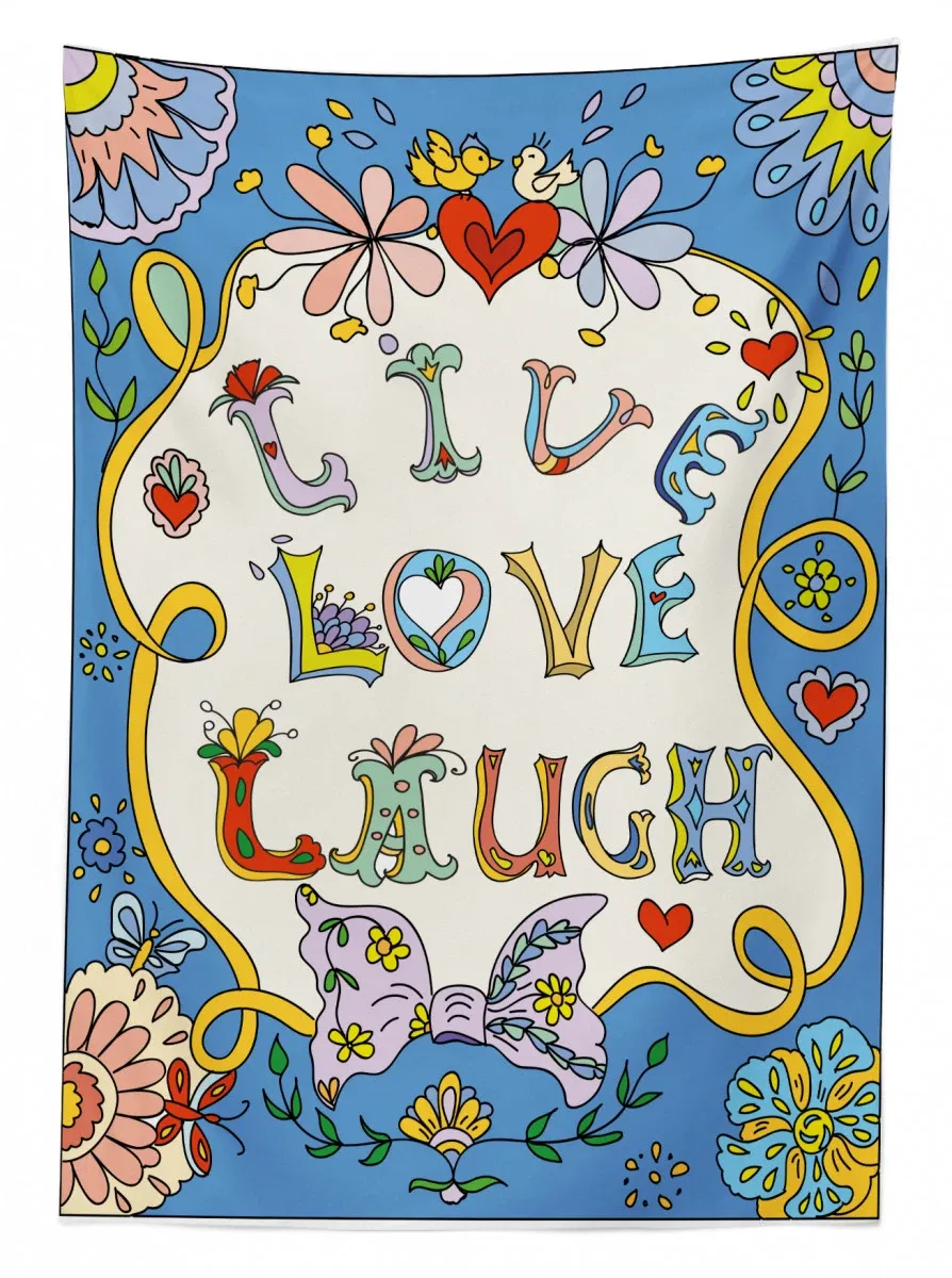 floral doodles 3d printed tablecloth table decor 6959