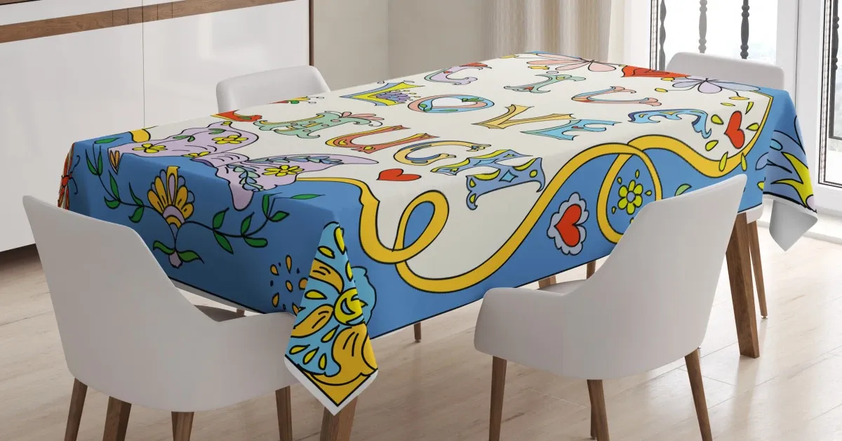 floral doodles 3d printed tablecloth table decor 7751