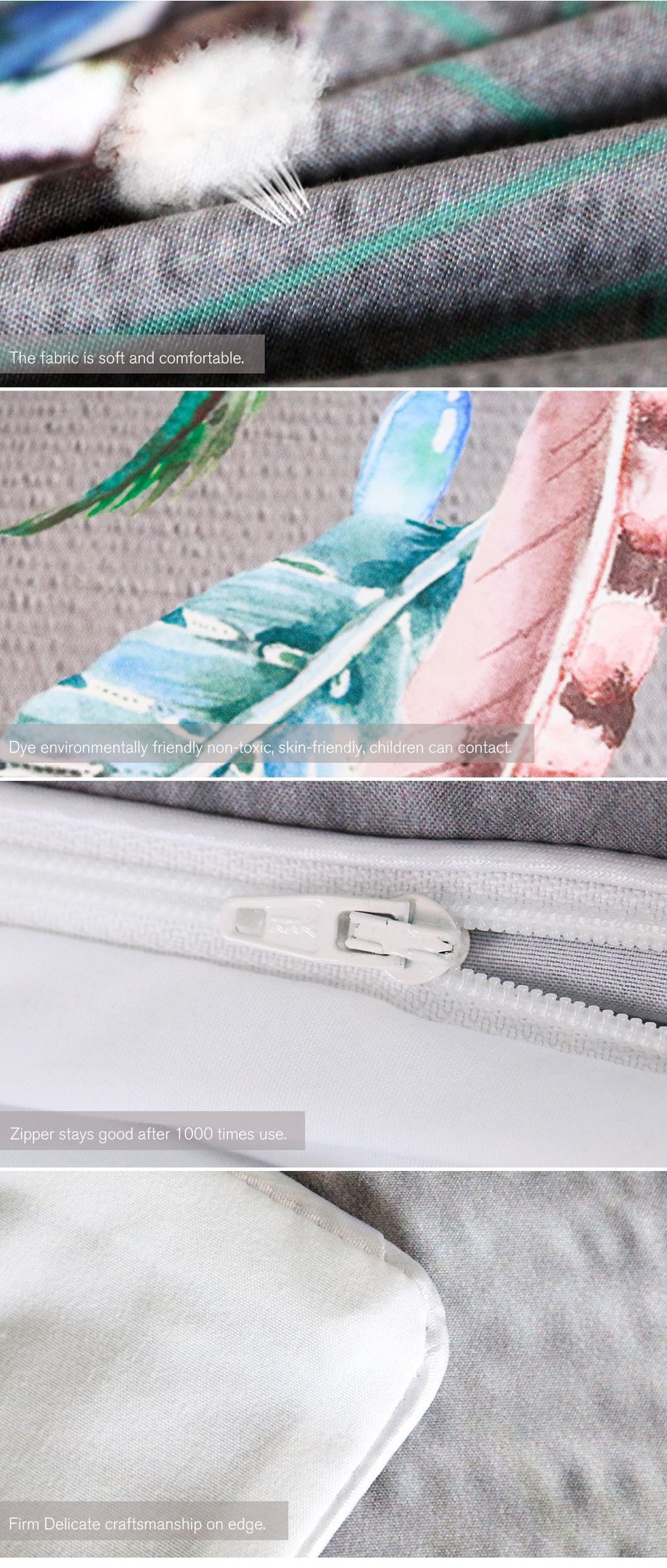 floral dreamcatcher multicolor feathers duvet cover bedding set 4693