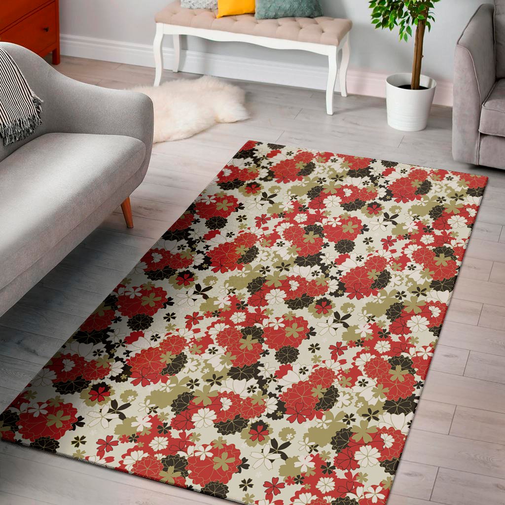 floral kimono pattern print area rug floor decor 6745