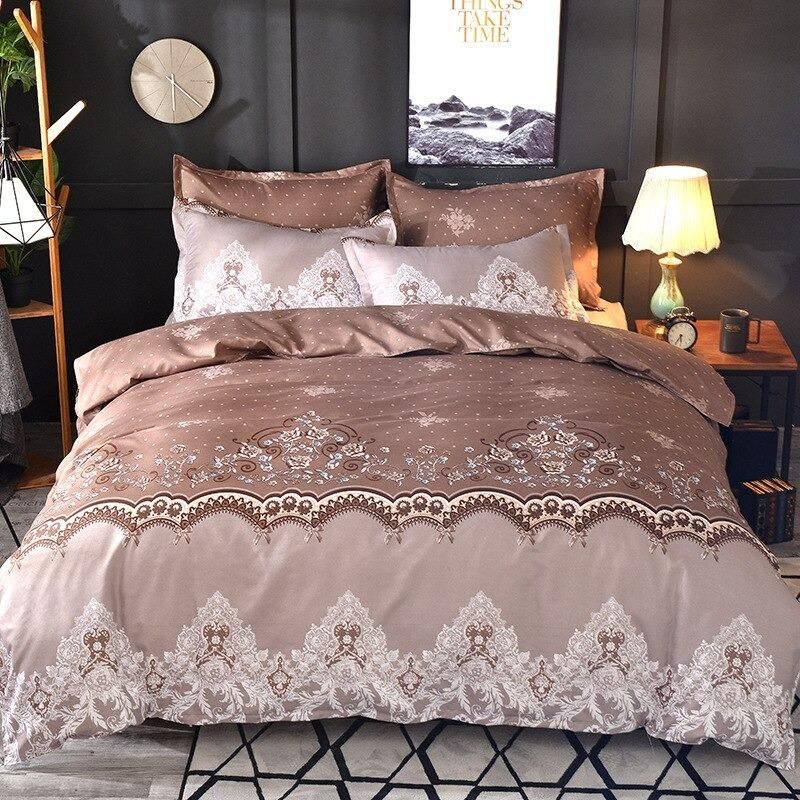 Floral Lace Vintage Printed Duvet Cover Bedding Set floral lace vintage printed duvet cover bedding set 7975