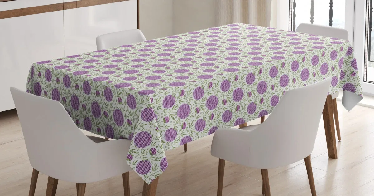 Floral Pixel-like Dots 3D Printed Tablecloth Table Decor floral pixel like dots 3d printed tablecloth table decor 2028