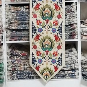 florals turkish tulip pretty background printed table runner 3241