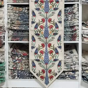 florals turkish tulip pretty background printed table runner 7192