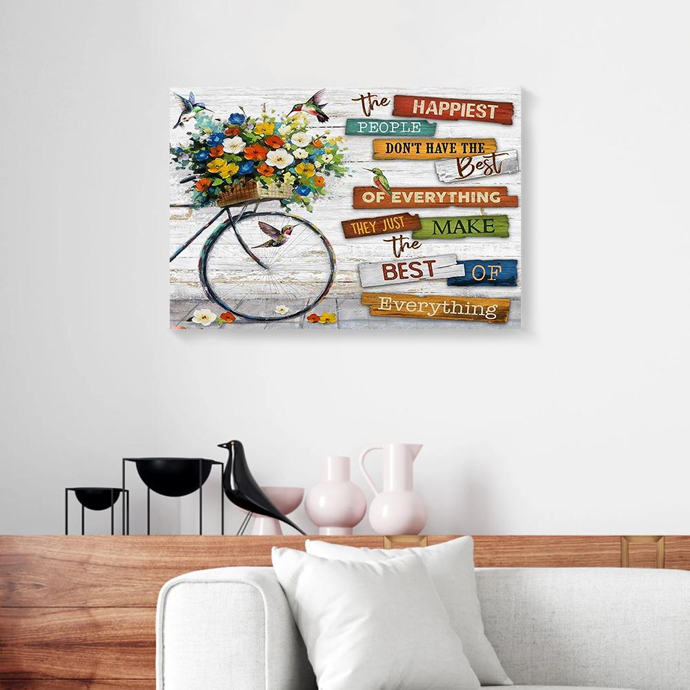 flower bike hummingbird canvas prints wall art decor 1110