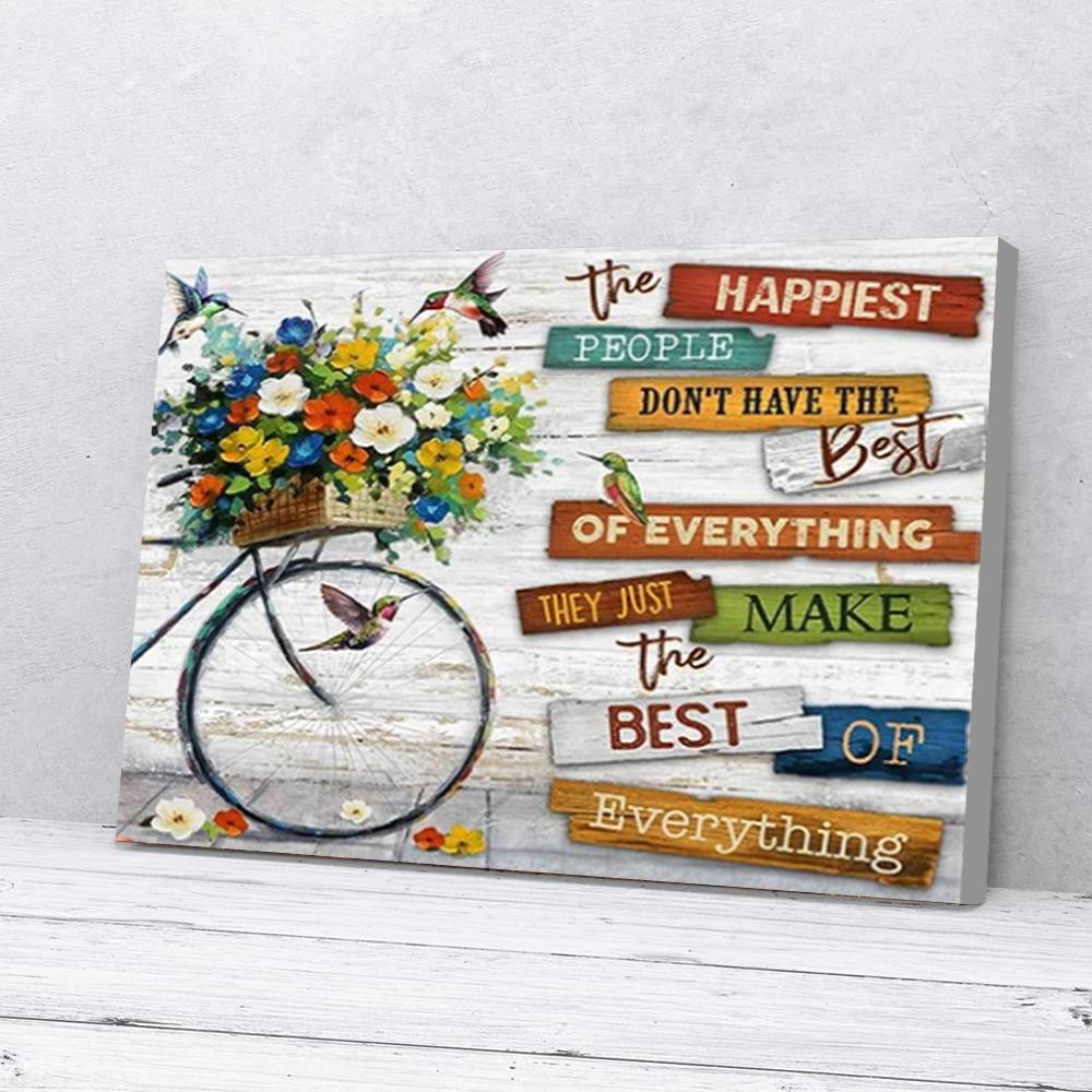 flower bike hummingbird canvas prints wall art decor 6987