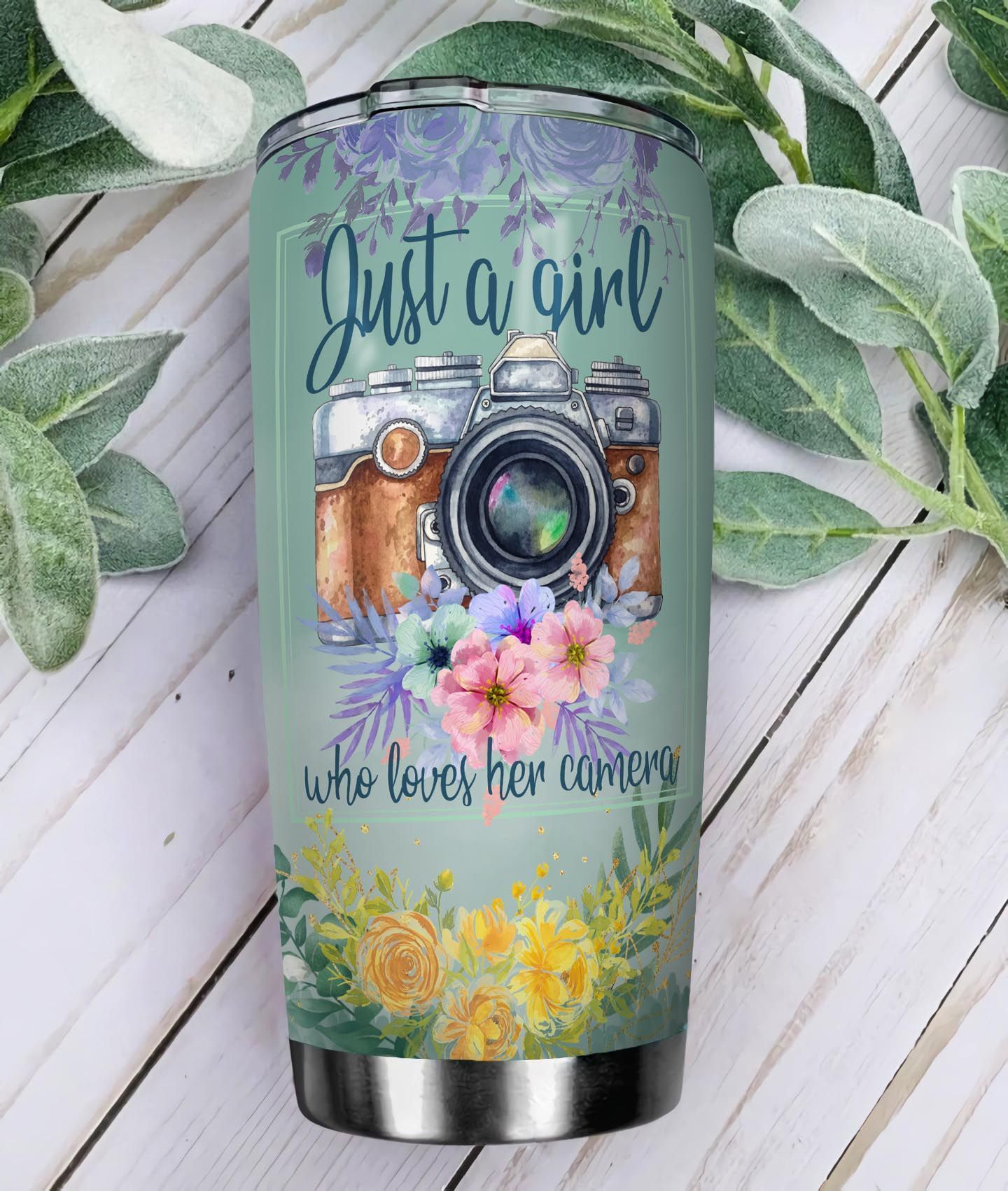 Flower Camera Girls Personalized Stainless Steel Tumbler flower camera girls personalized stainless steel tumbler 5779