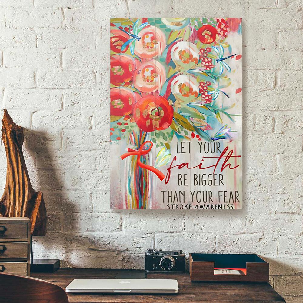 Flower Dragonflies Stroke Awareness Canvas Prints - Wall Art Decor flower dragonflies stroke awareness canvas prints wall art decor 1512