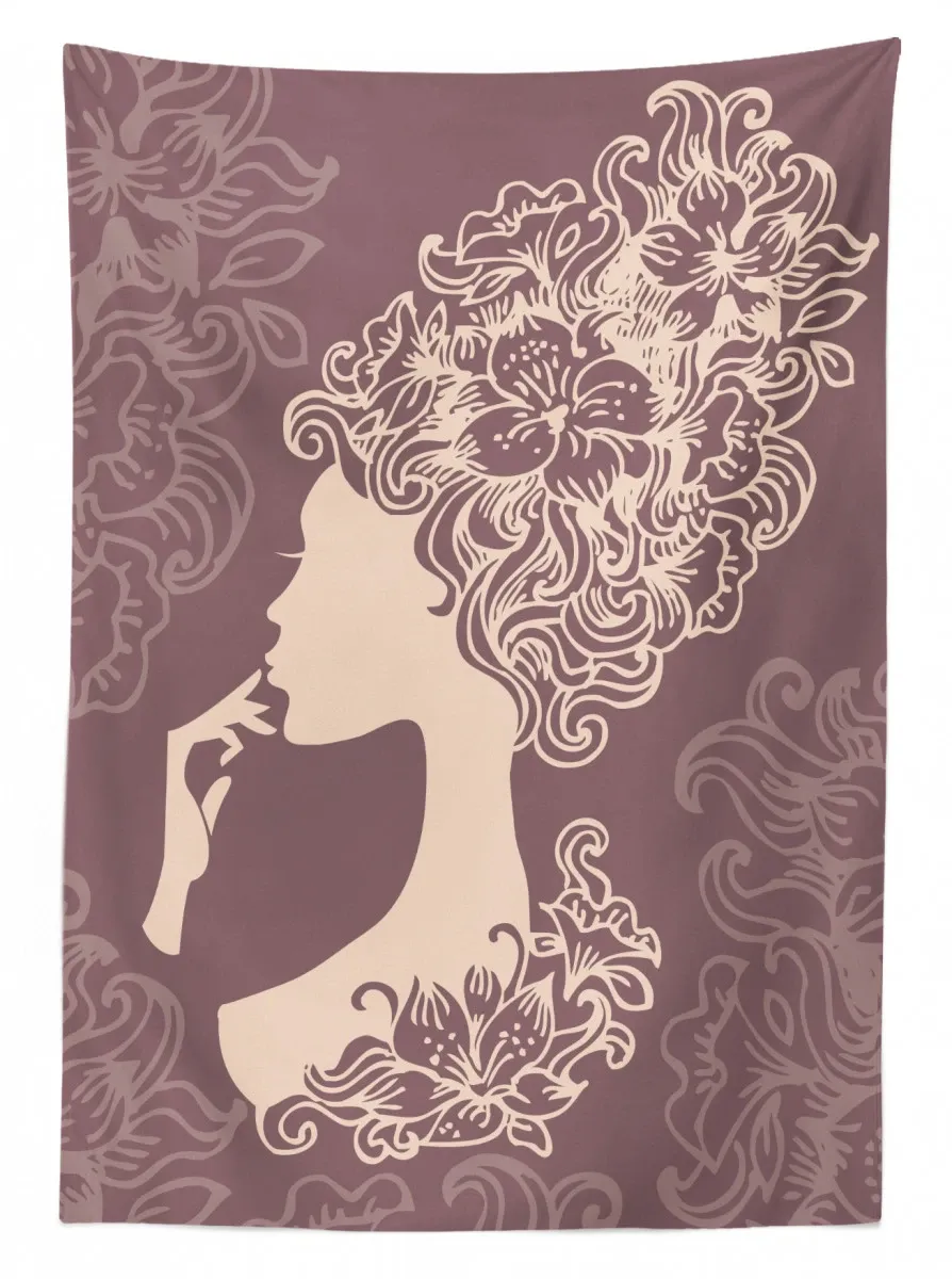 Flower Hairstyle 3D Printed Tablecloth Table Decor flower hairstyle 3d printed tablecloth table decor 6761