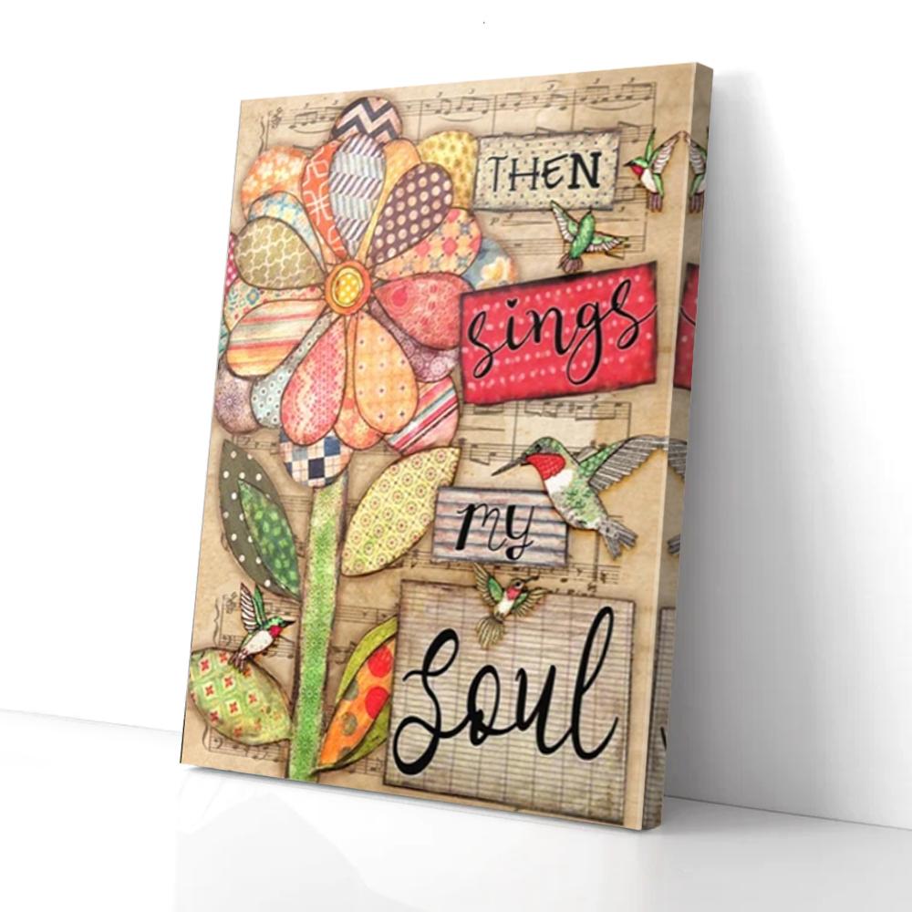 flower hummingbird canvas prints wall art decor 3350