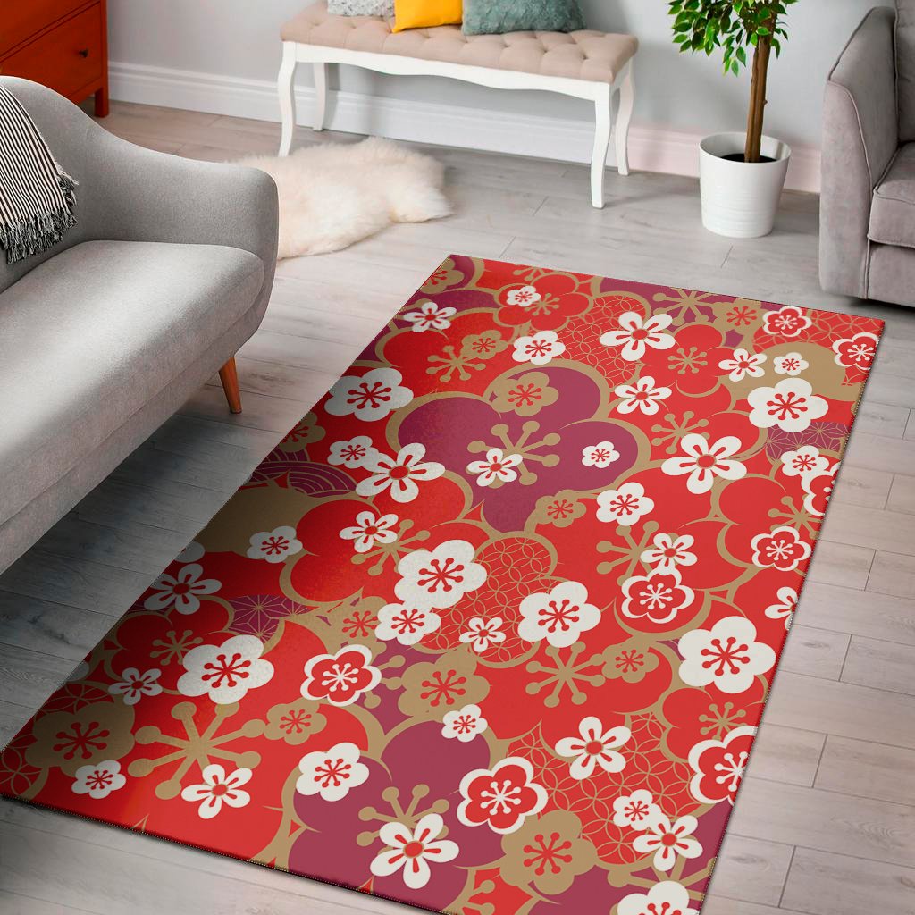 flower kimono pattern print area rug floor decor 3515