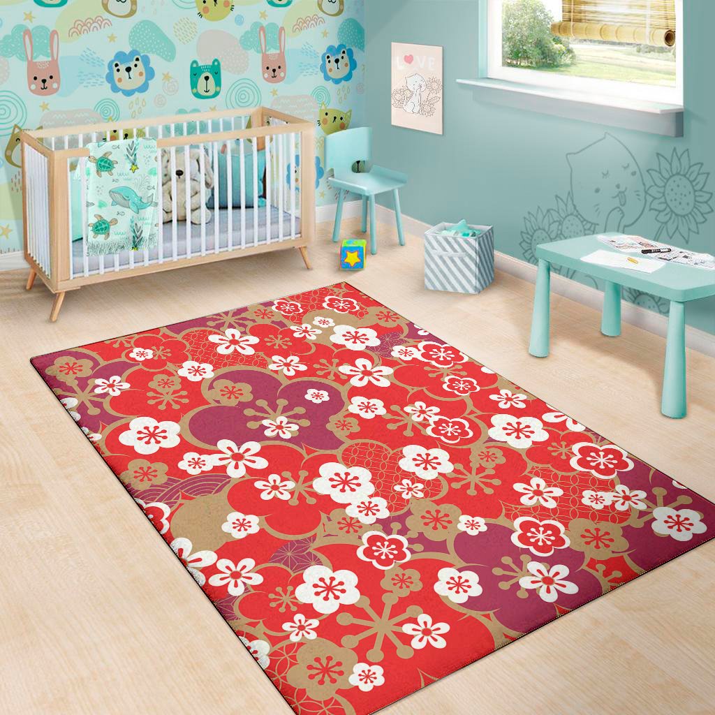 flower kimono pattern print area rug floor decor 7162