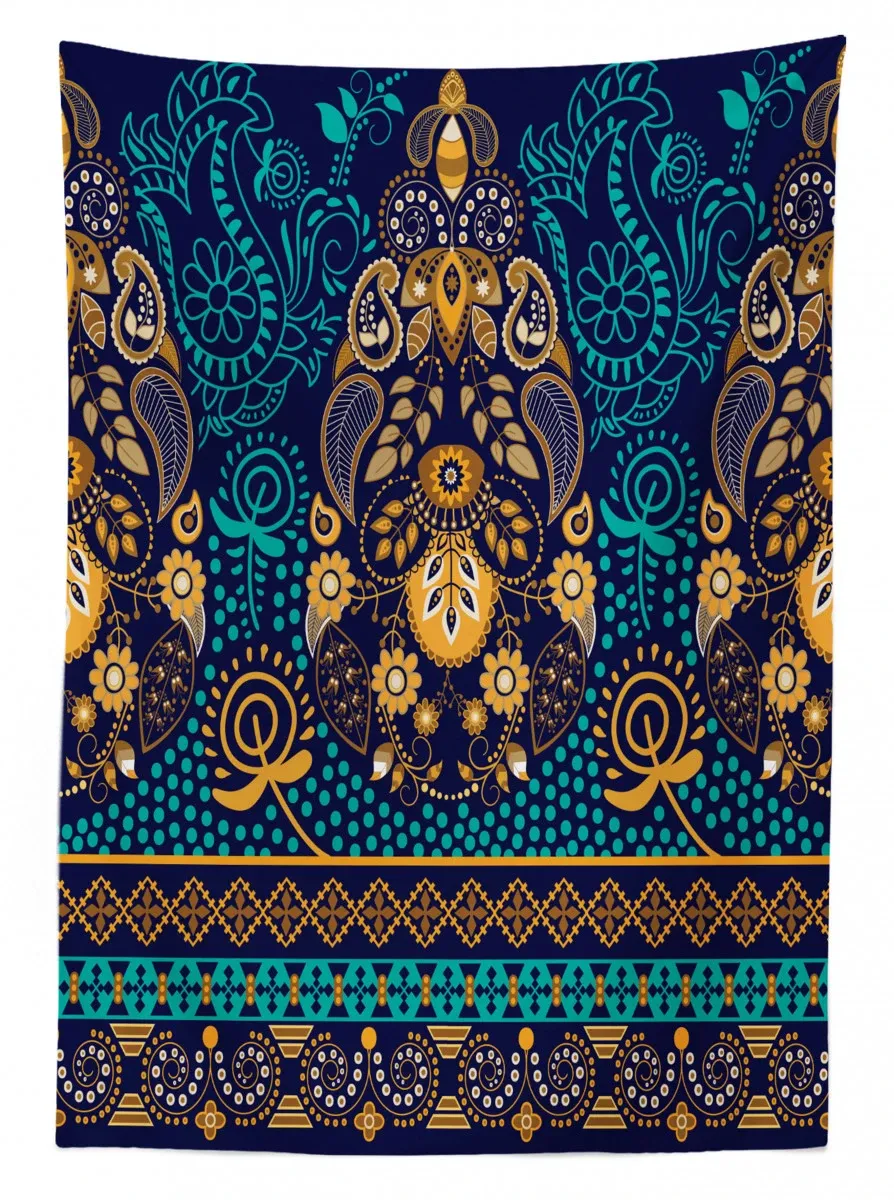 Flowers And Dot 3D Printed Tablecloth Table Decor flowers and dot 3d printed tablecloth table decor 1343