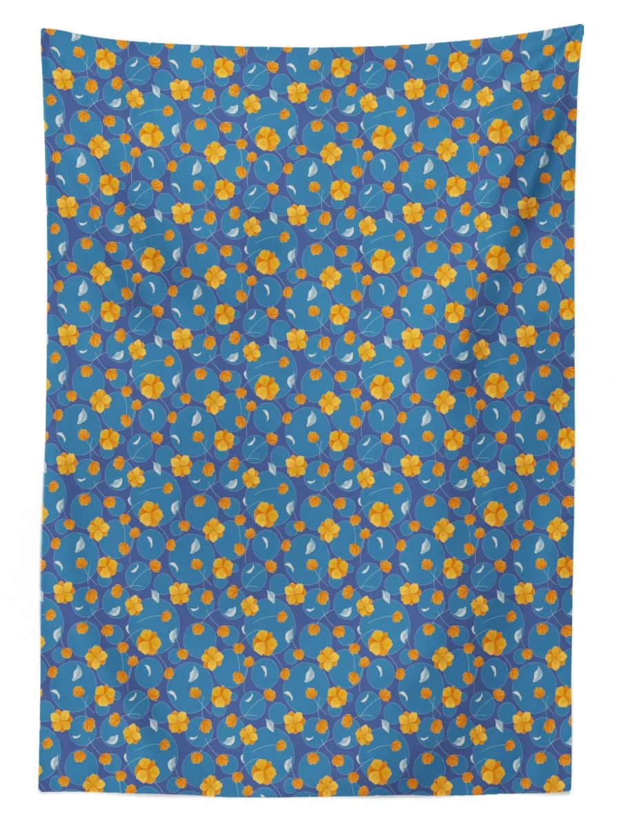 flowers and rounds 3d printed tablecloth table decor 5814