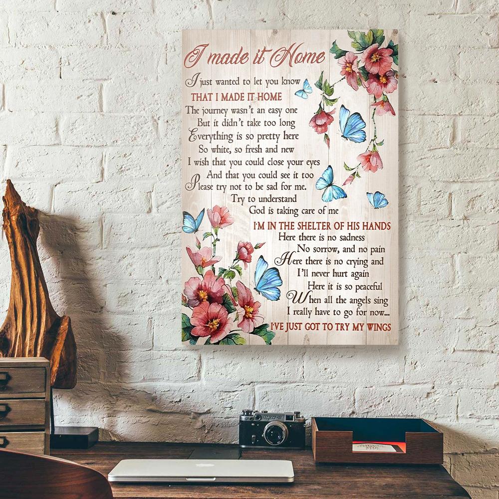 flowers blue butterfly canvas prints wall art decor 2627