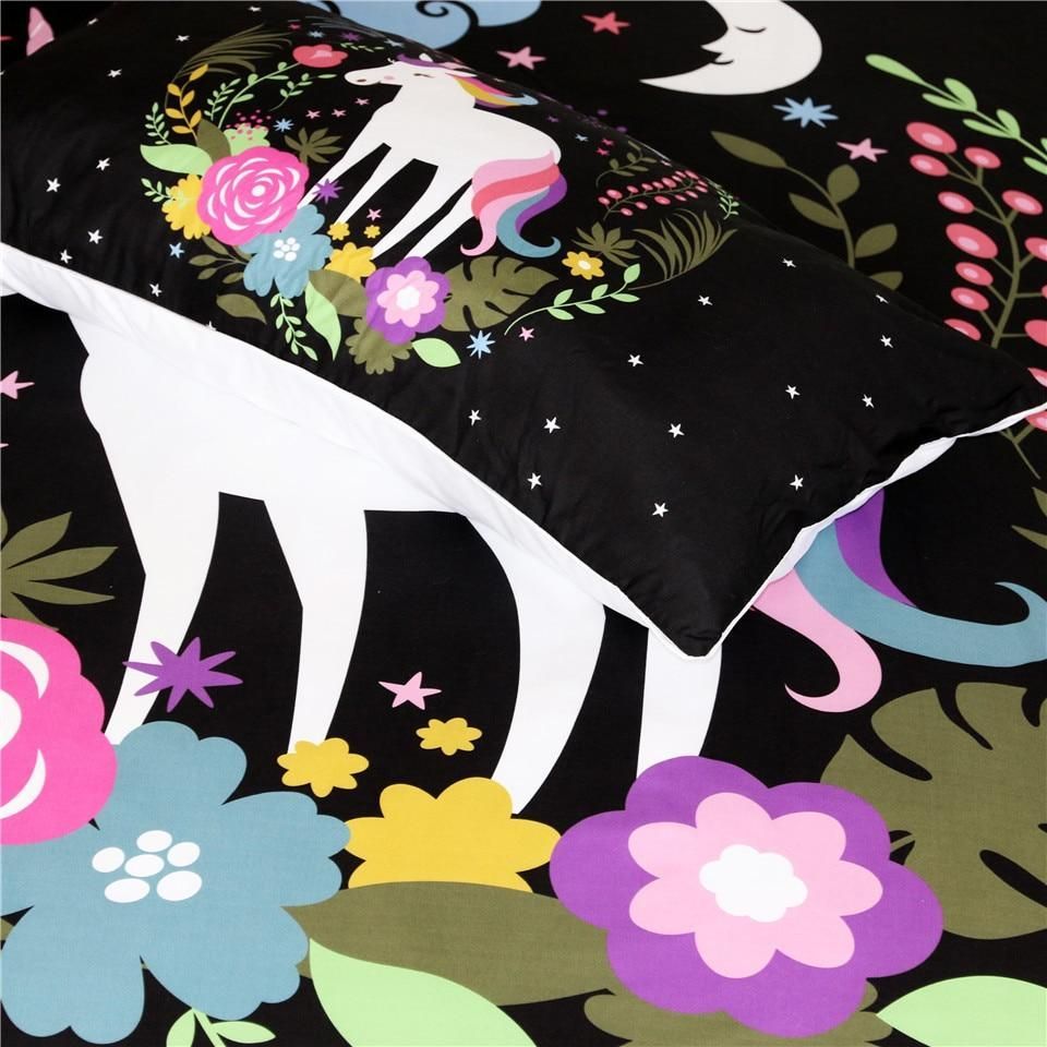flowers cartoon sweet unicorn bedding set bedroom decor 6656