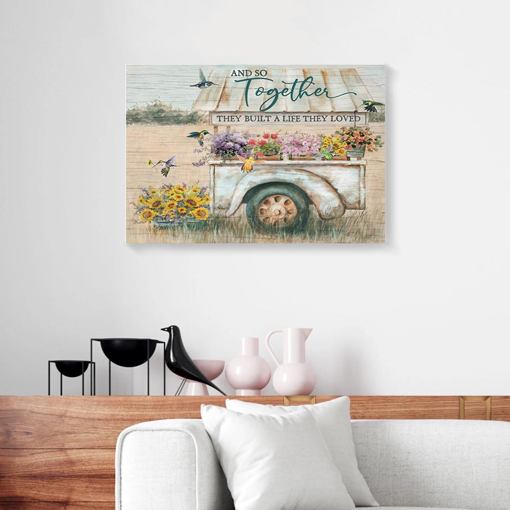 flowers hummingbird canvas prints wall art decor 1827