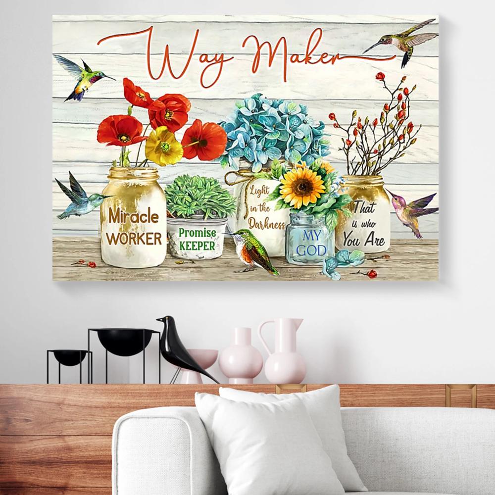 flowers hummingbird canvas prints wall art decor 4186