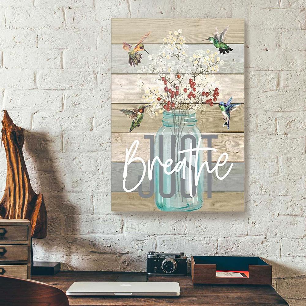 flowers hummingbird canvas prints wall art decor 4841