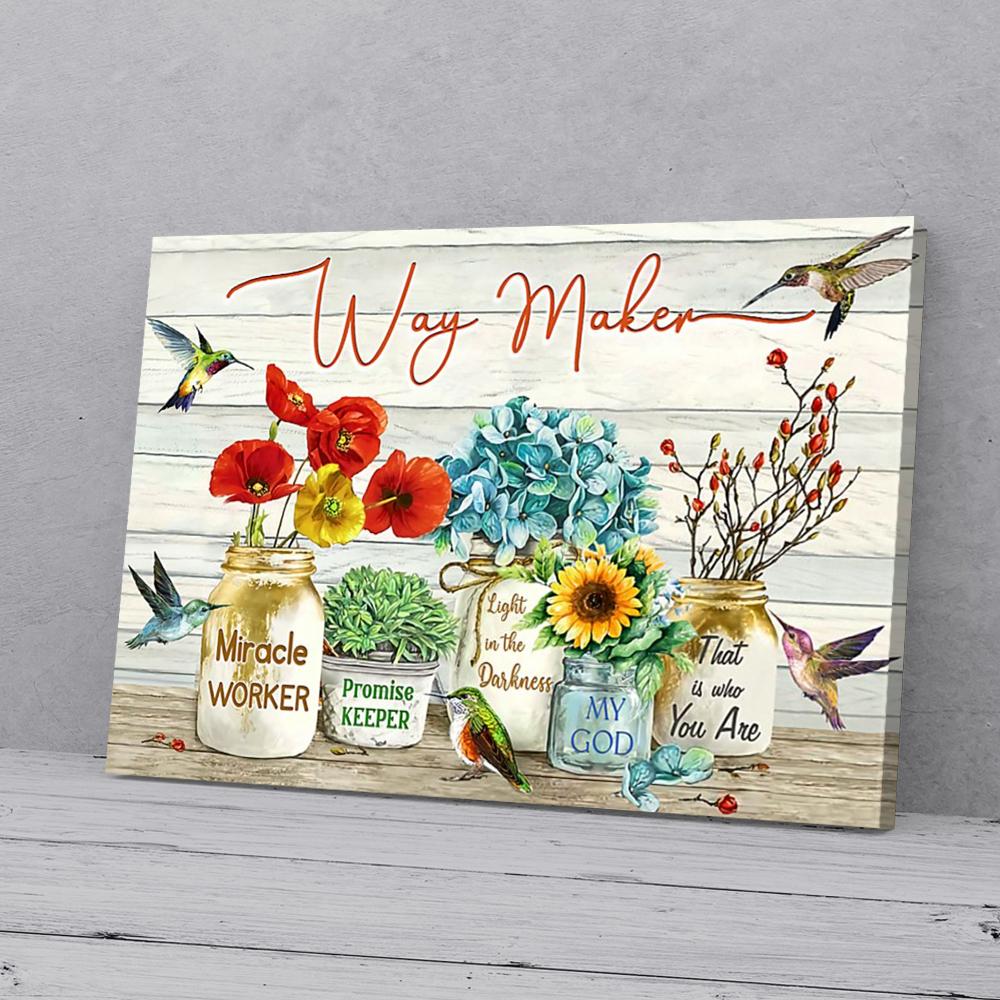 flowers hummingbird canvas prints wall art decor 6063