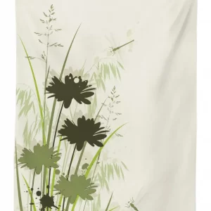 Flowers Leaves Dragonfly 3D Printed Tablecloth Table Decor 1 flowers leaves dragonfly 3d printed tablecloth table decor 5981