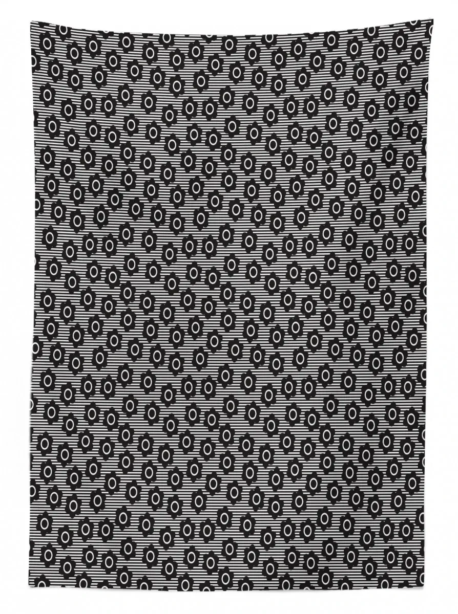 flowers on stripes 3d printed tablecloth table decor 8129