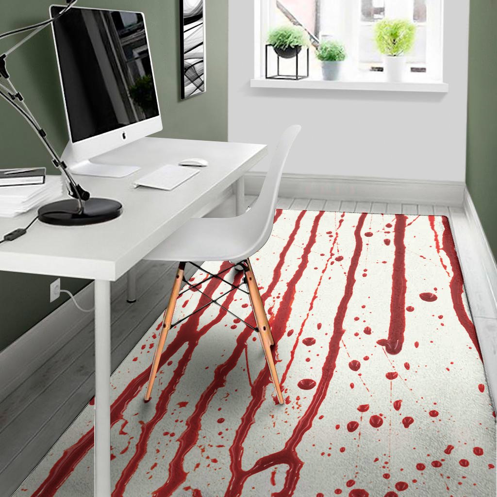 flowing red blood print area rug floor decor 4472
