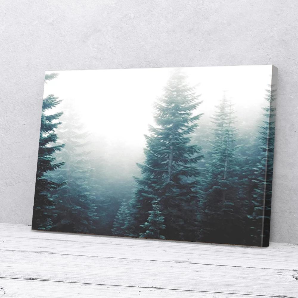 fog forest canvas prints wall art decor 8811