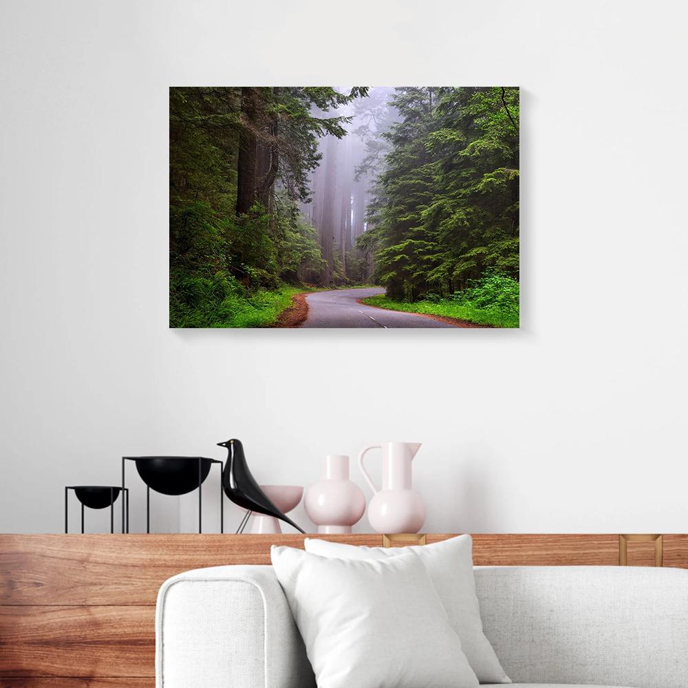 foggy forest canvas prints wall art decor 7968