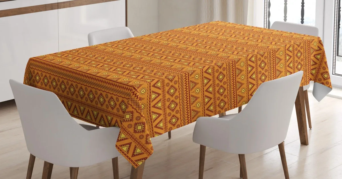 folkloric triangles suns 3d printed tablecloth table decor 3552