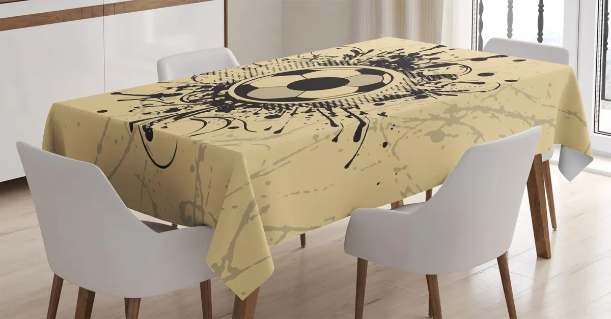 football abstract modern 3d printed tablecloth table decor 4079