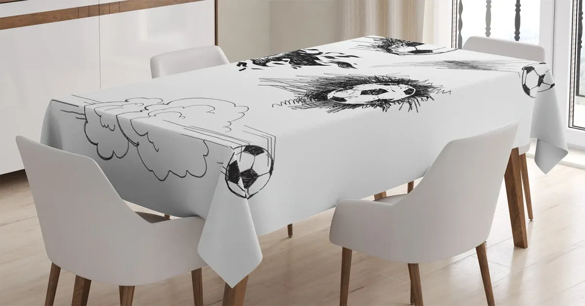 football in flame 3d printed tablecloth table decor 1186