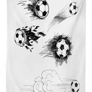 football in flame 3d printed tablecloth table decor 6316