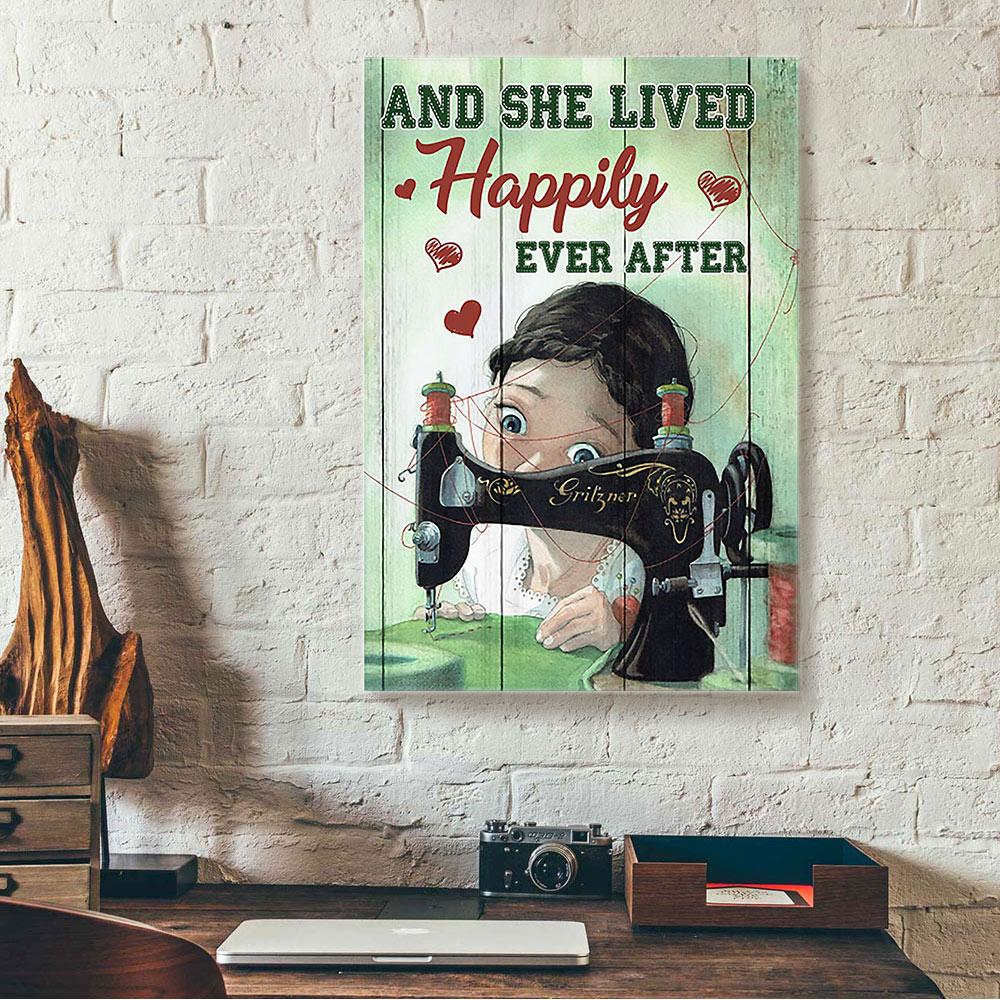 For Quilting Lovers And She Live Happy Ever After Canvas Prints - Wall Art Decor for quilting lovers and she live happy ever after canvas prints wall art decor 3537