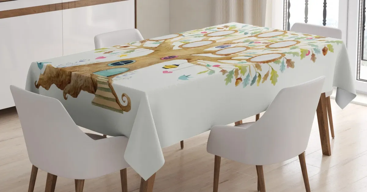 forest home family tree 3d printed tablecloth table decor 4991
