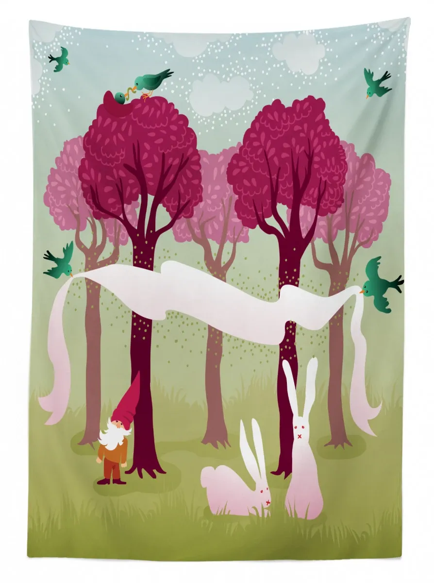forest with pink trees 3d printed tablecloth table decor 1199