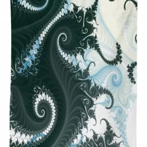 fractal motif with swirls 3d printed tablecloth table decor 4109