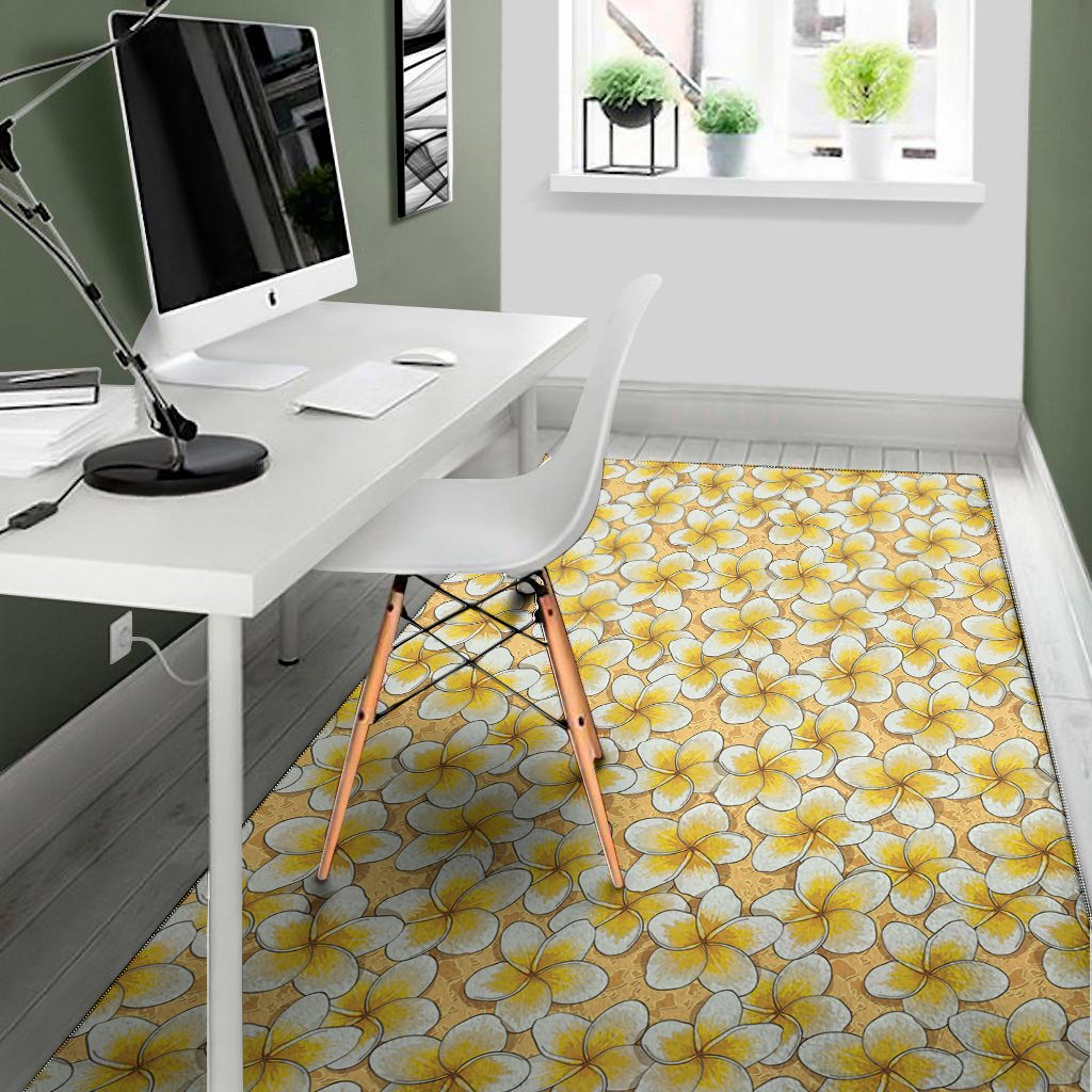 frangipani flower pattern print area rug floor decor 8110