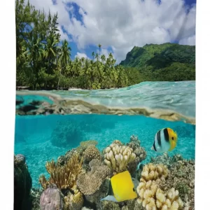 french polynesia lagoon 3d printed tablecloth table decor 3843