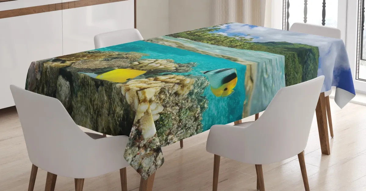 french polynesia lagoon 3d printed tablecloth table decor 7890