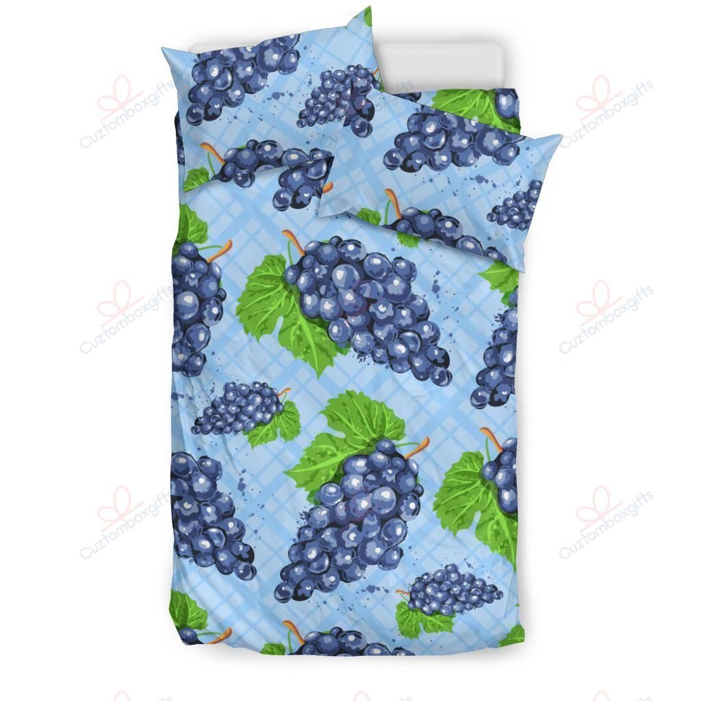 Fresh Watercolor Grape Printed Bedding Set Bedroom Decor fresh watercolor grape printed bedding set bedroom decor 2536