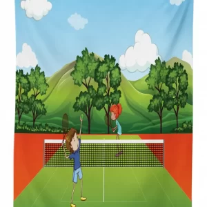 friends play tennis 3d printed tablecloth table decor 2126