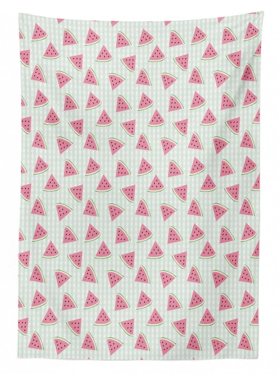 fruit slices checkered 3d printed tablecloth table decor 3353