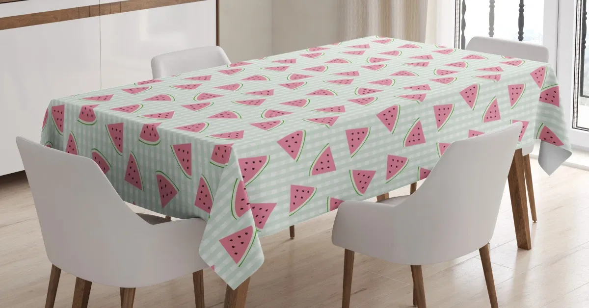 fruit slices checkered 3d printed tablecloth table decor 4094