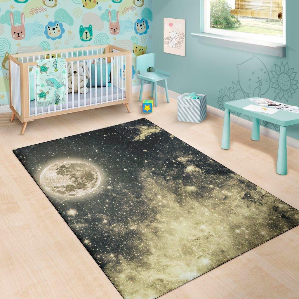 full moon and night stars print area rug floor decor 7283