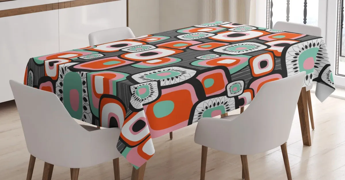 funk lava flowers forms 3d printed tablecloth table decor 3102