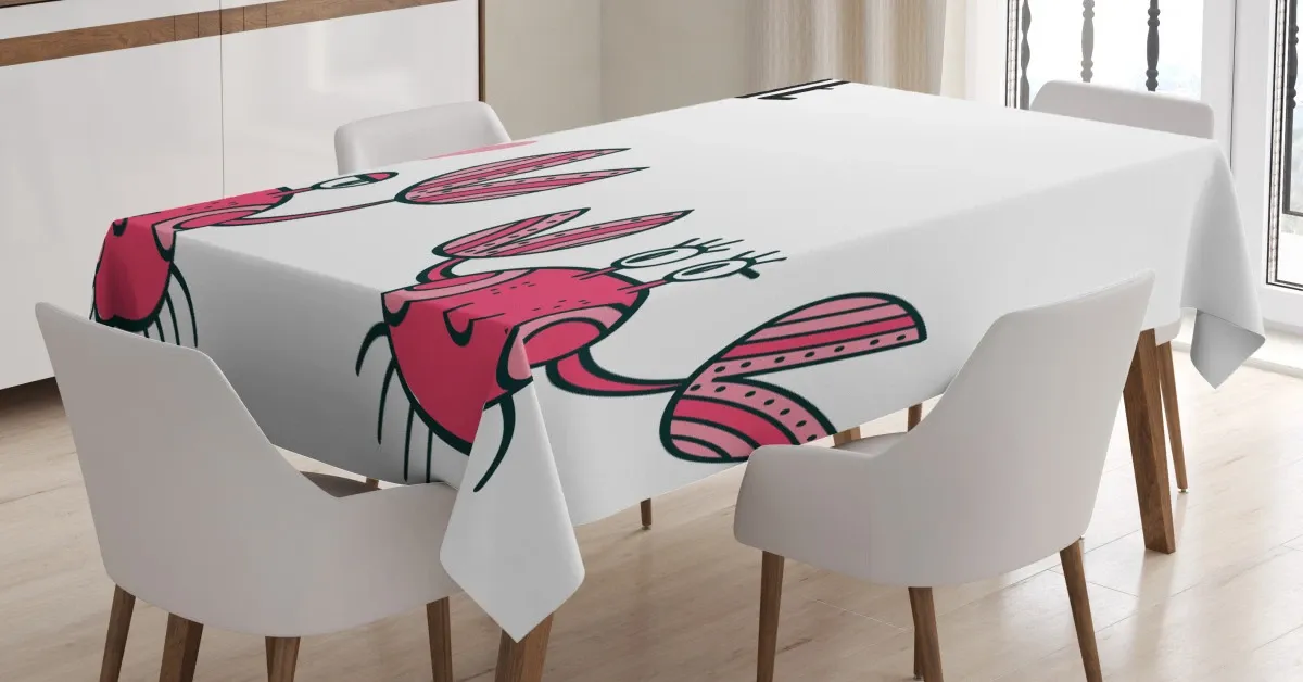 funky crab couple and heart 3d printed tablecloth table decor 2135